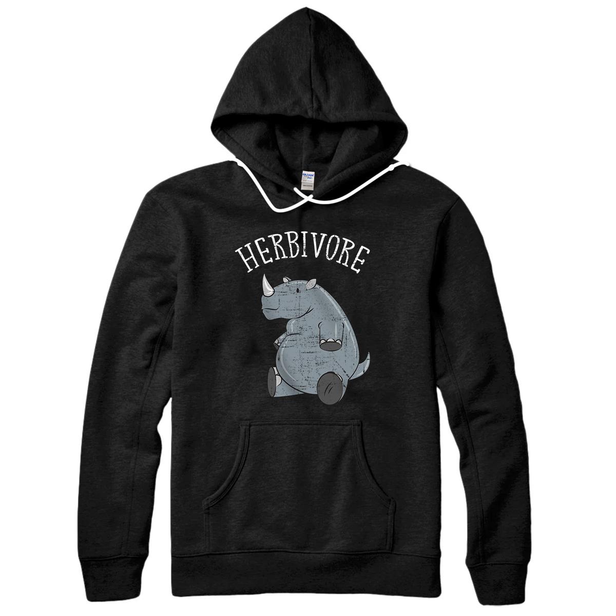 Personalized Herbivore Rhino Vegan Statement design Pullover Hoodie