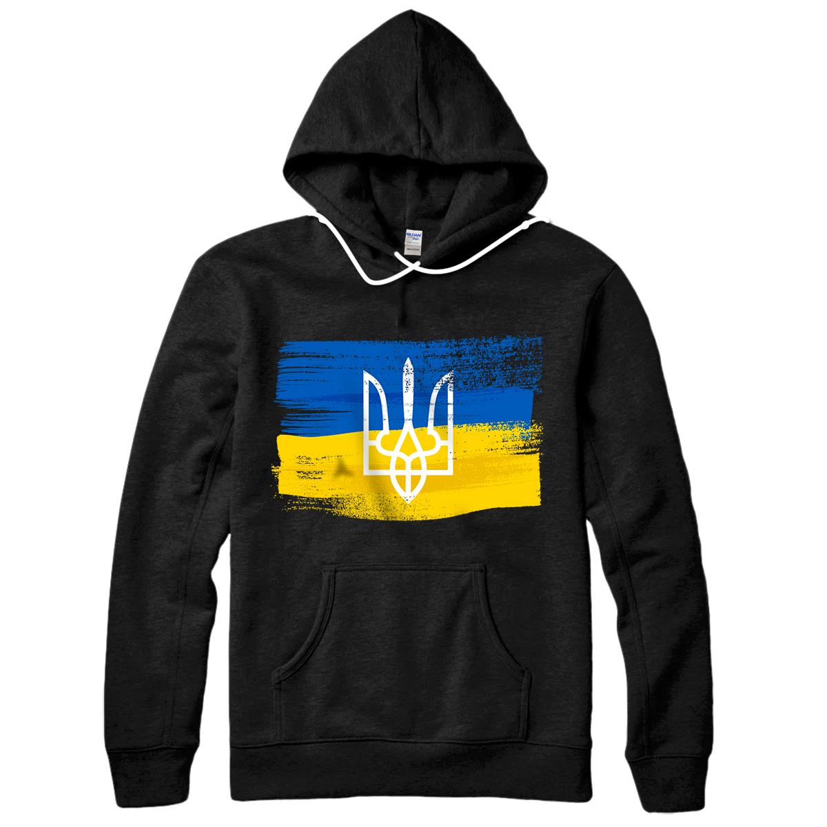 Personalized Ukraine Flag and Coat of Arms - American Ukrainian Patriot Pullover Hoodie
