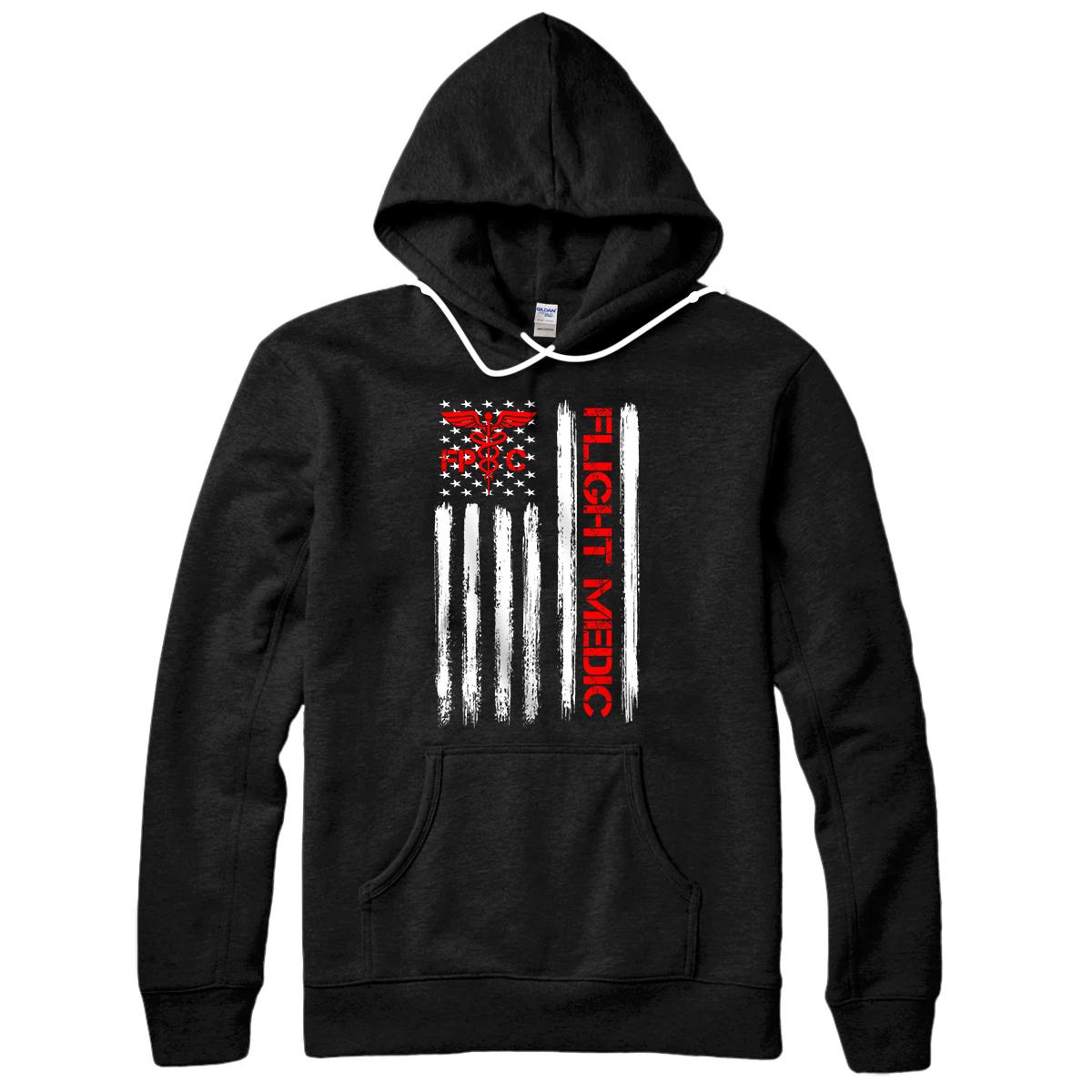 Flight Medic EMS EMT Nurse Paramedic US American Flag Gift Pullover ...