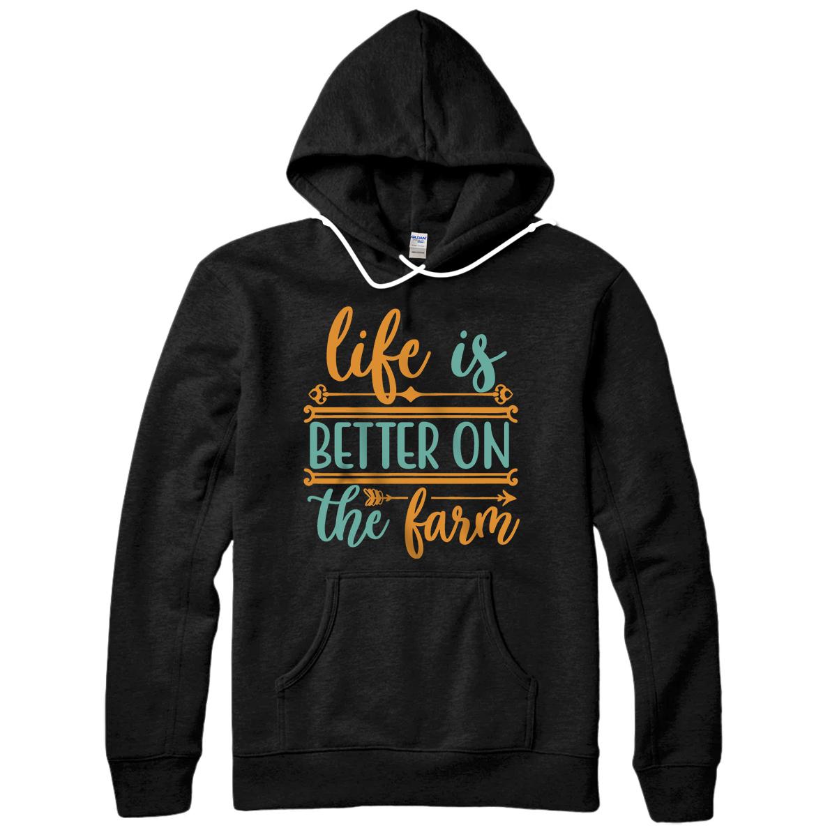 Personalized Life Is Better On The Farm Farming Rancher Farmer Gift Pullover Hoodie