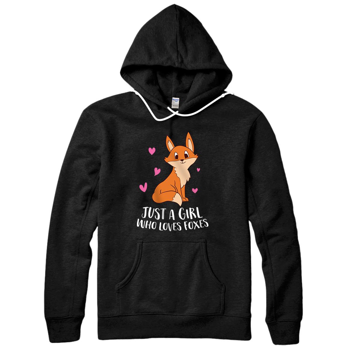 Personalized Just A Girl Who Loves Foxes Cute Fox Girl Pullover Hoodie