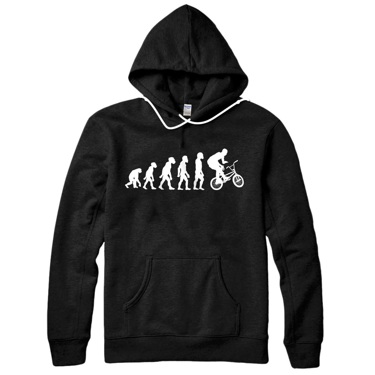 Personalized Funny Human BMX Evolution Riding Bike Bicycle Rider Pullover Hoodie