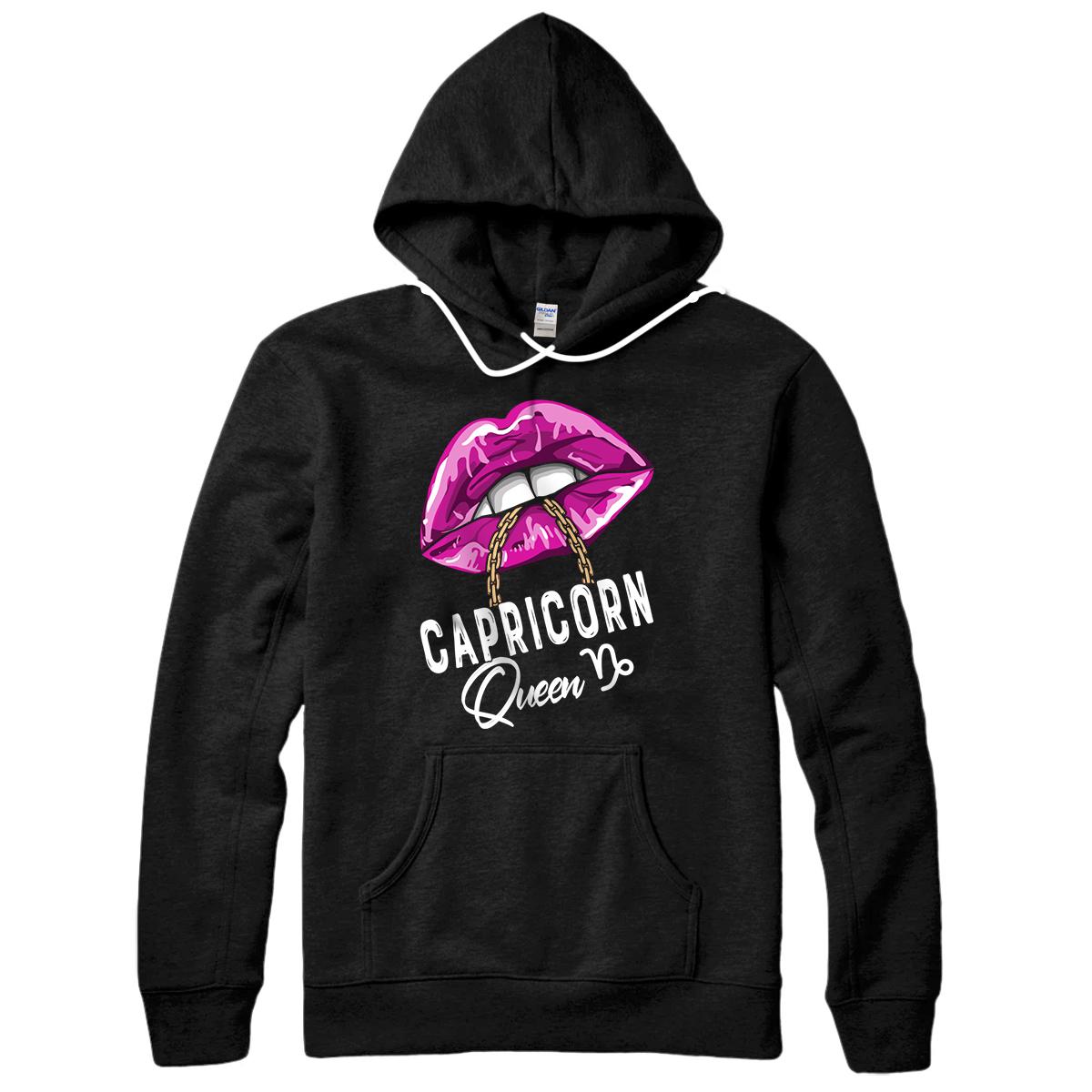 Personalized Purple Capricorn Queen Birthday Womens Zodiac Star Sign Pullover Hoodie