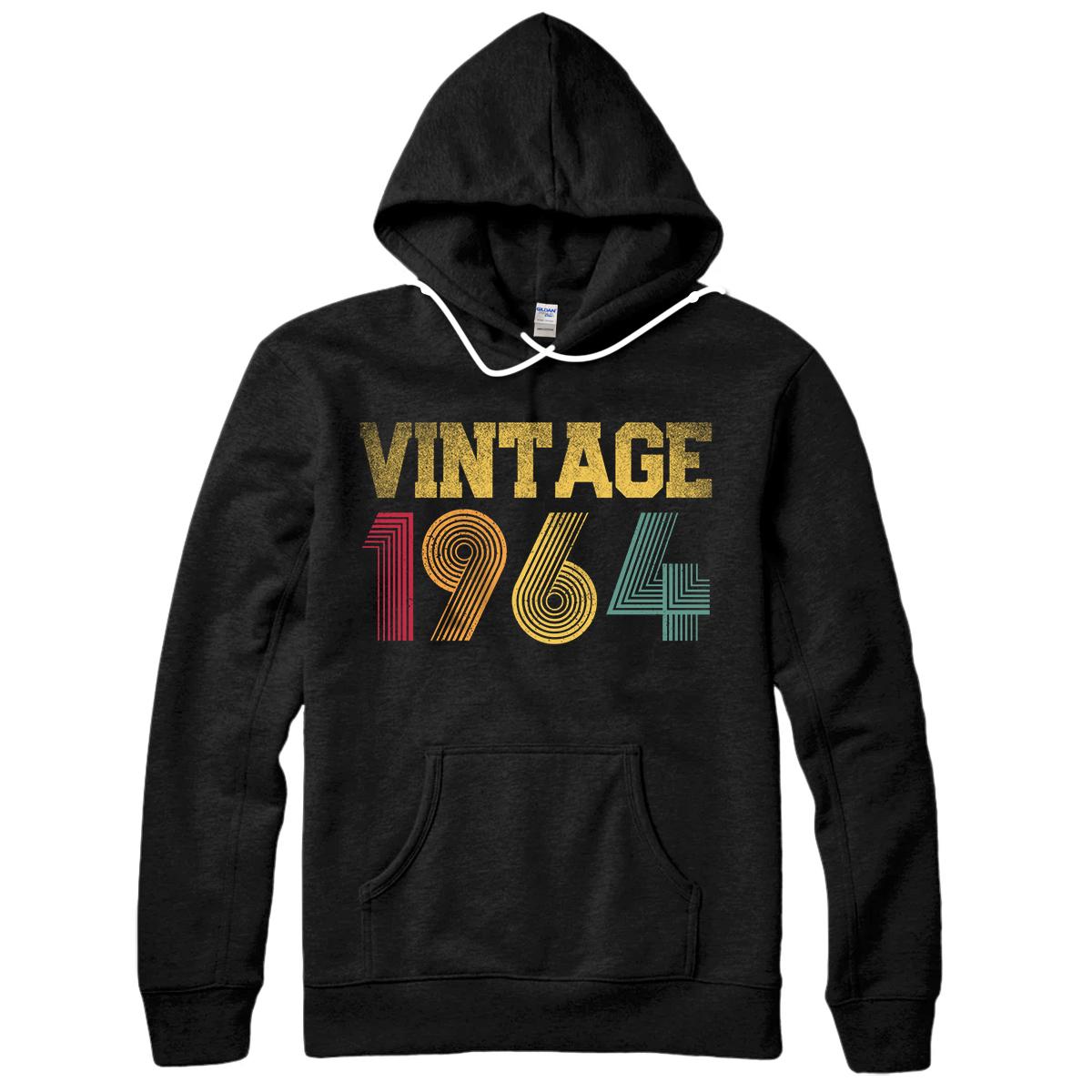 Personalized Vintage 57th Birthday Gift 57 Years Old Made in 1964 Retro Pullover Hoodie