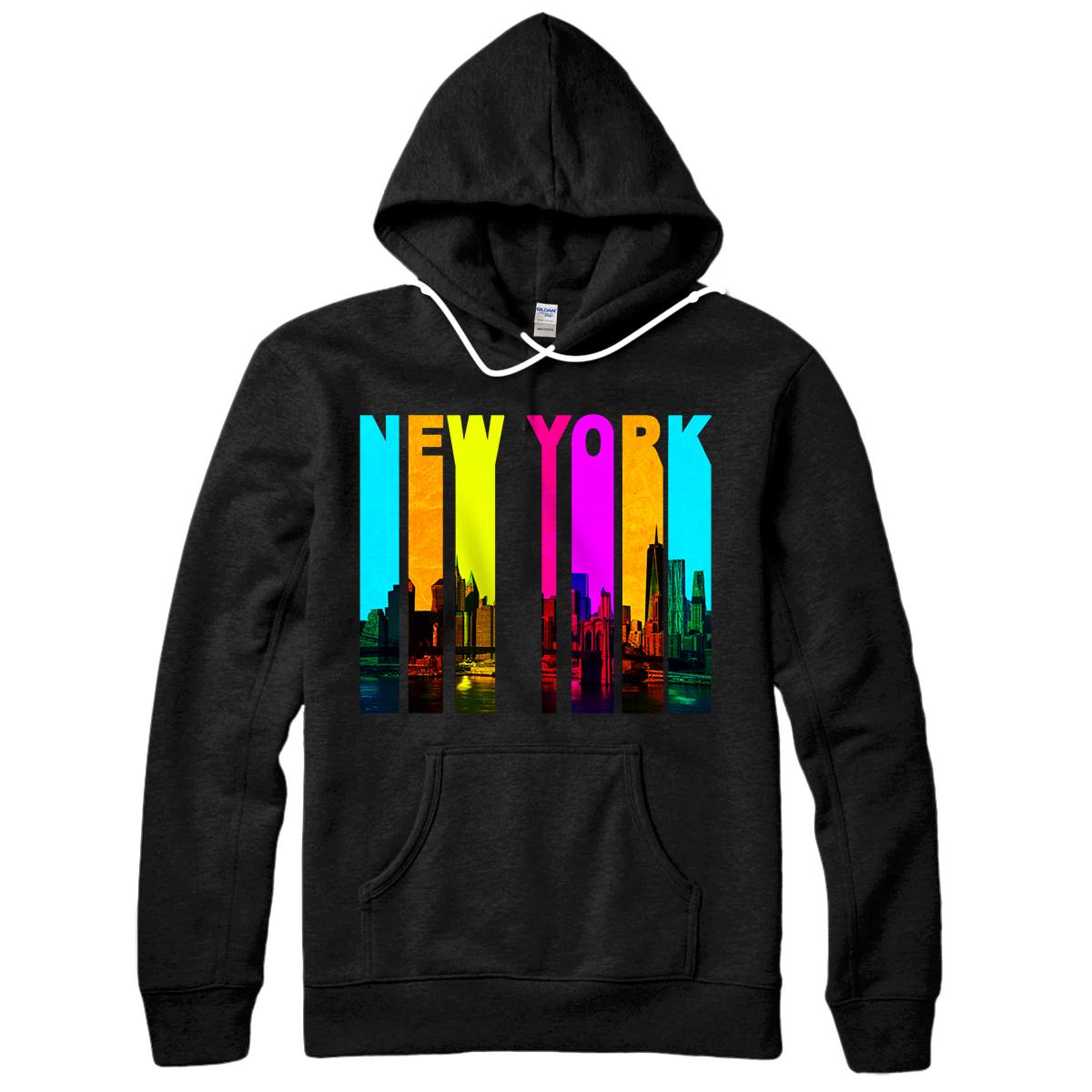 Personalized Retro I Love New York Skyline Pullover Hoodie