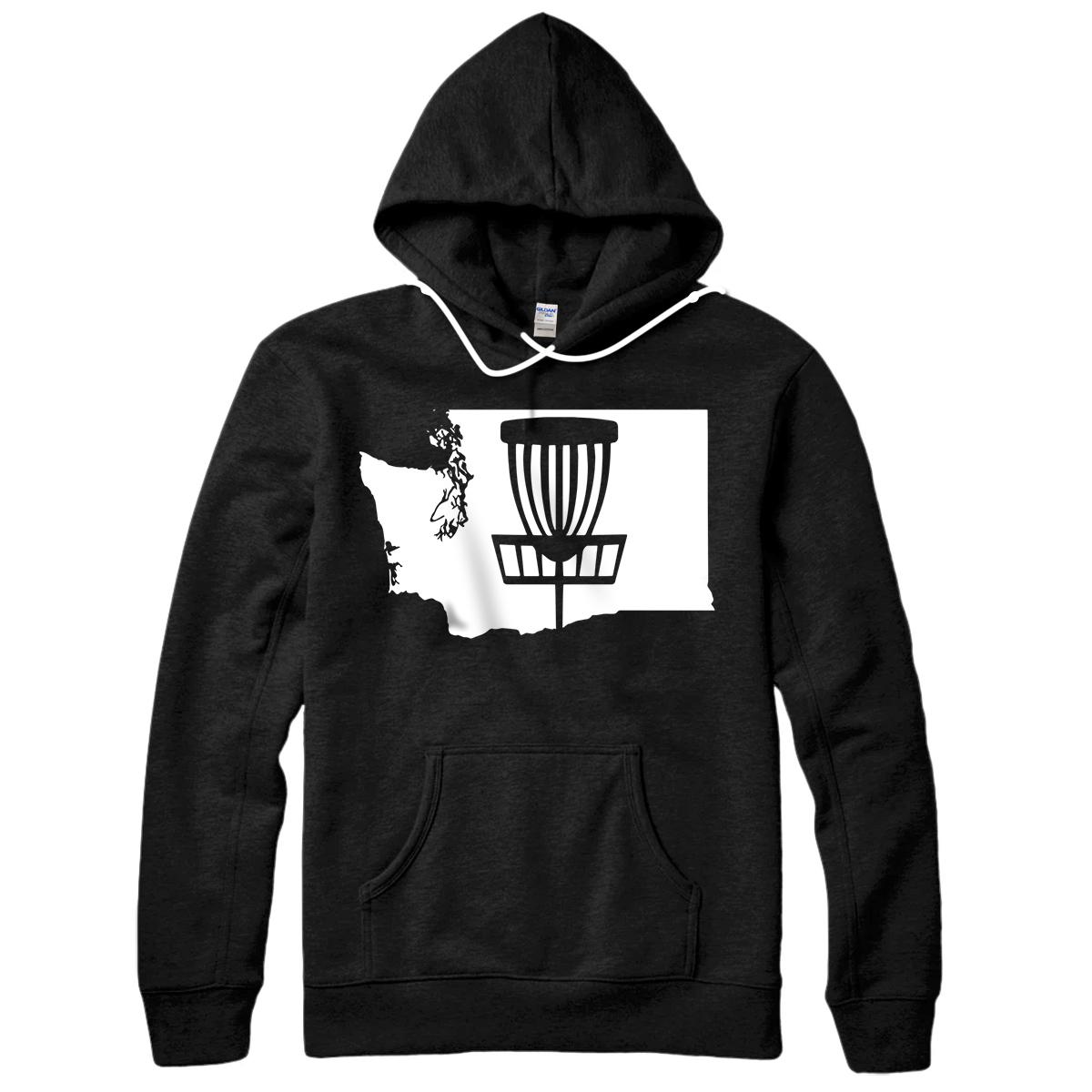 Personalized Washington Disc Golf State with Basket Graphic Pullover Hoodie