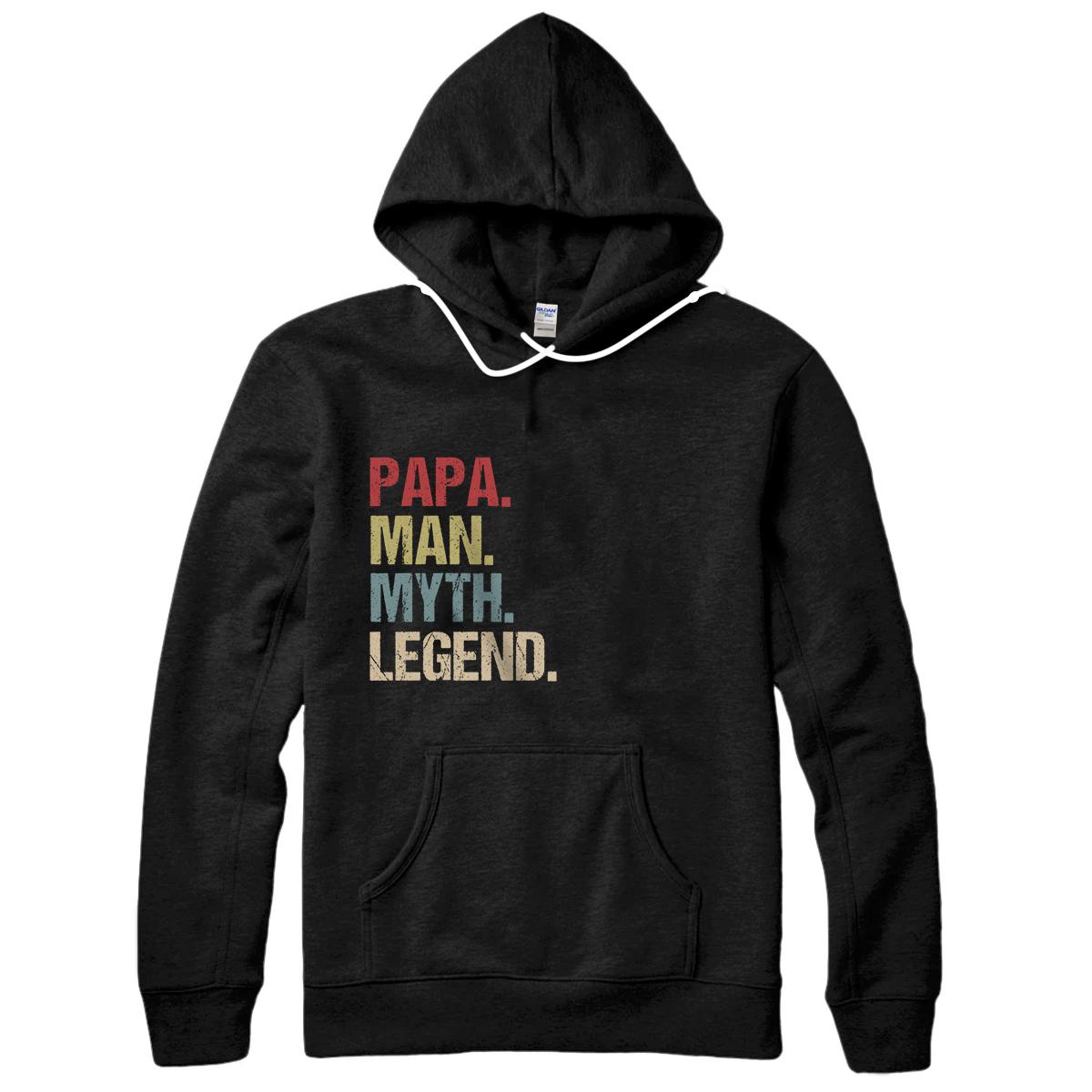 Personalized Papa Man Myth Legend Gift For Men Dad Father Pullover Hoodie