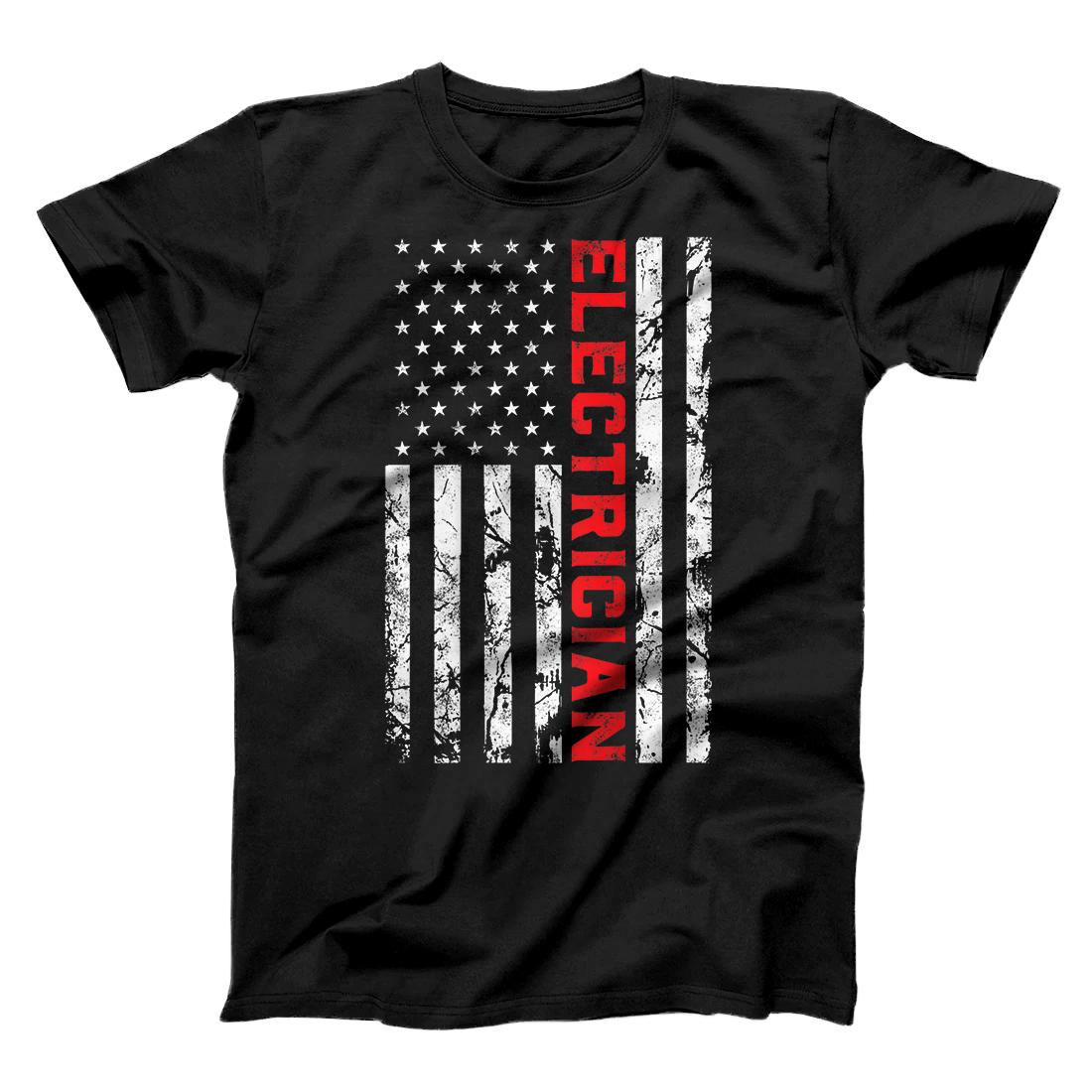 Electrician Patriotic American flag electrician father day T-Shirt