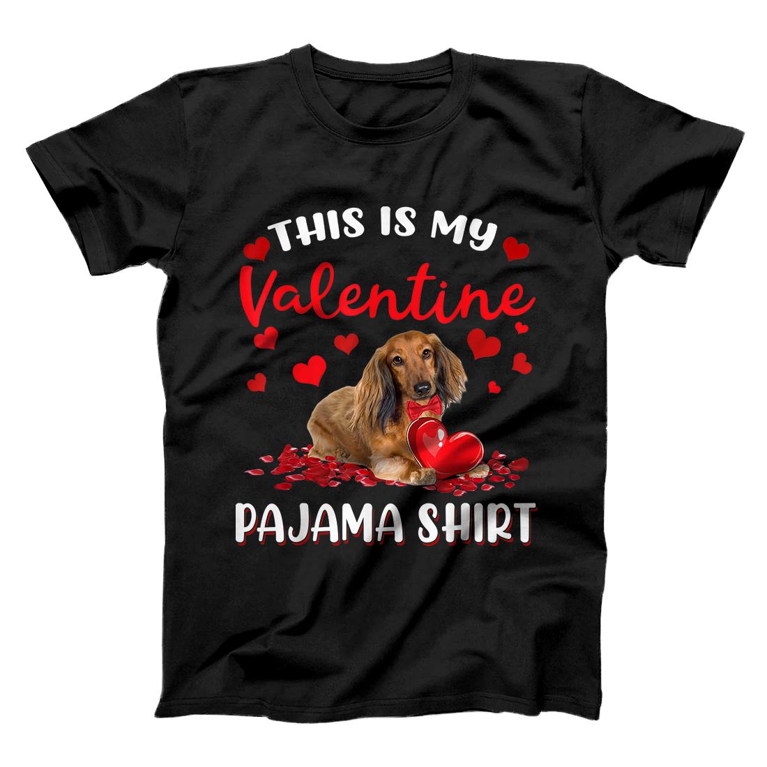 This Is My Valentine Pajama Dachshund Dog Lover Mens Womens T-Shirt