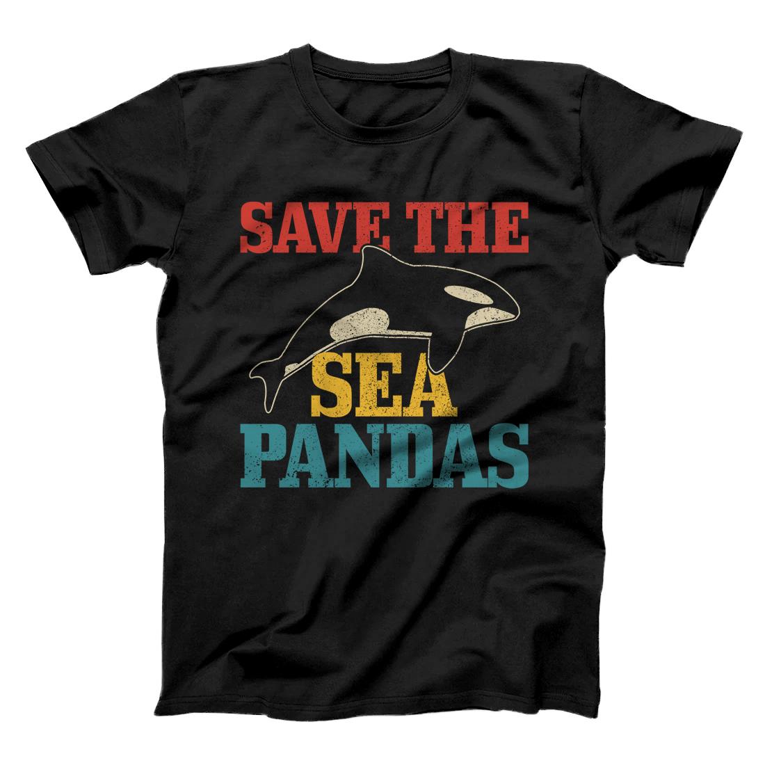 Save The Sea Pandas Vintage Orca Whale Funny Gift Sweatshirt