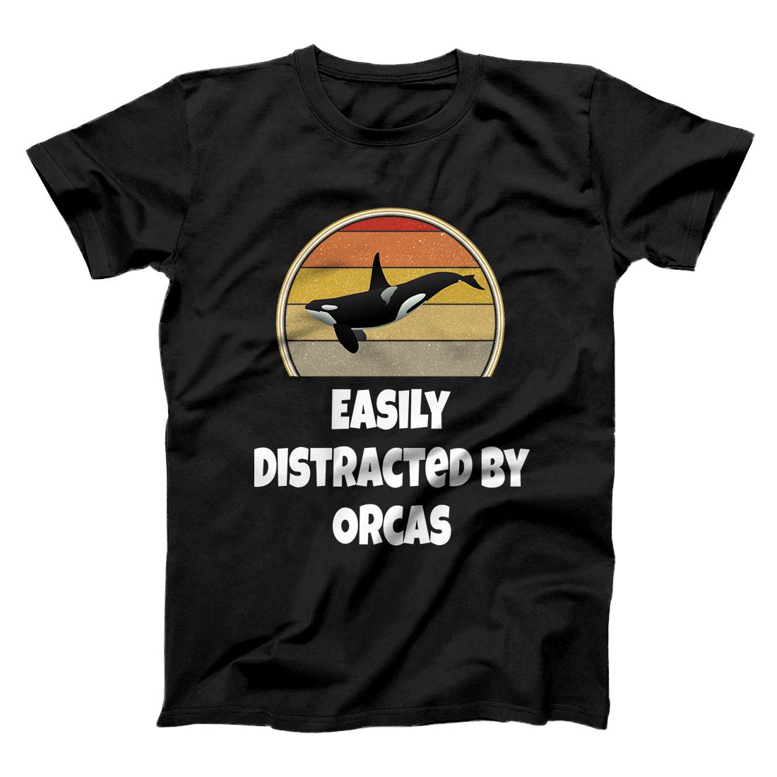 Funny Whale Shirt Ocean Sea Gift Easily Distracted By Orcas Sweatshirt