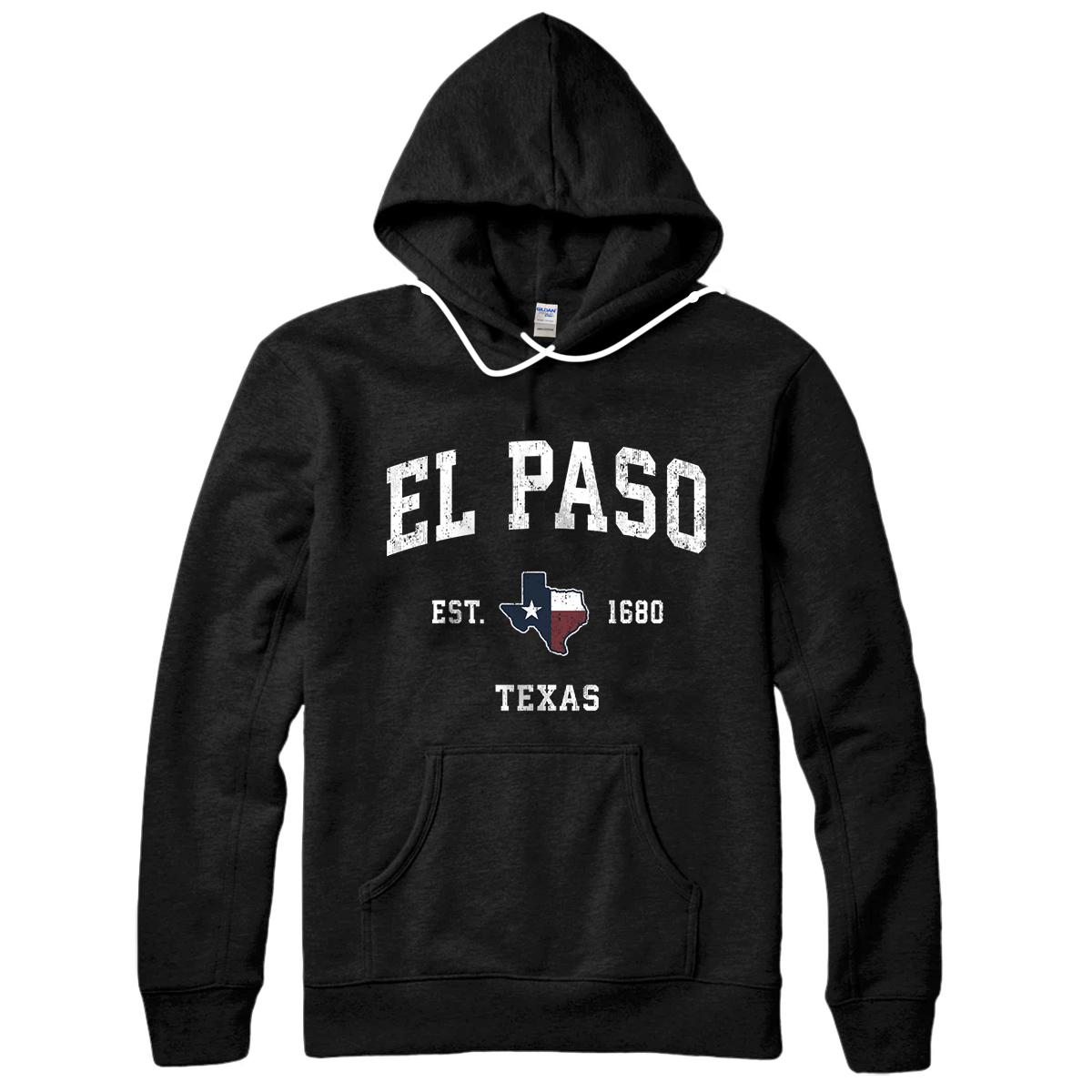 El Paso Texas TX Vintage State Flag Sports Design Sweatshirt