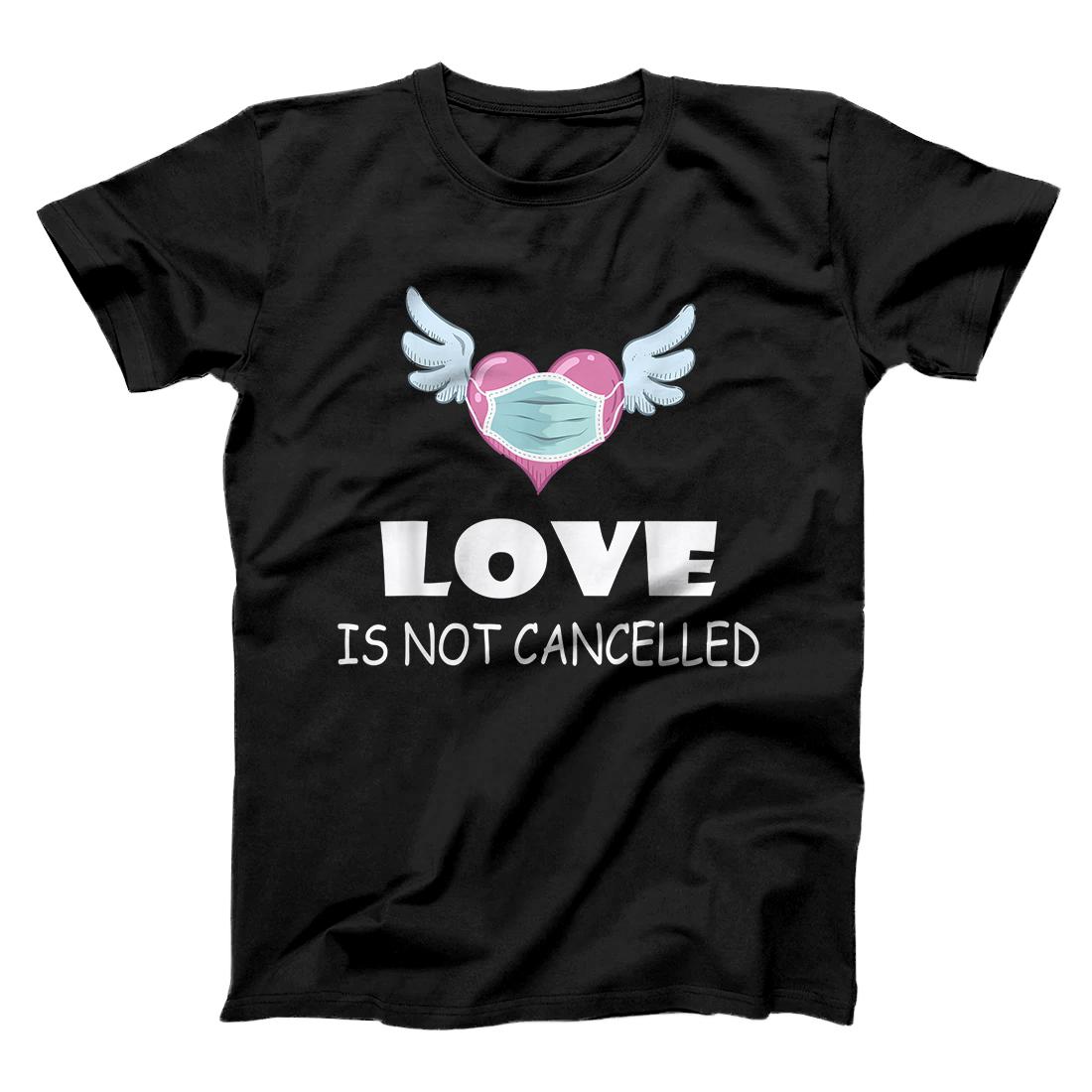 Personalized Love Is Not Cancelled Funny Heart With Face Mask T-Shirt