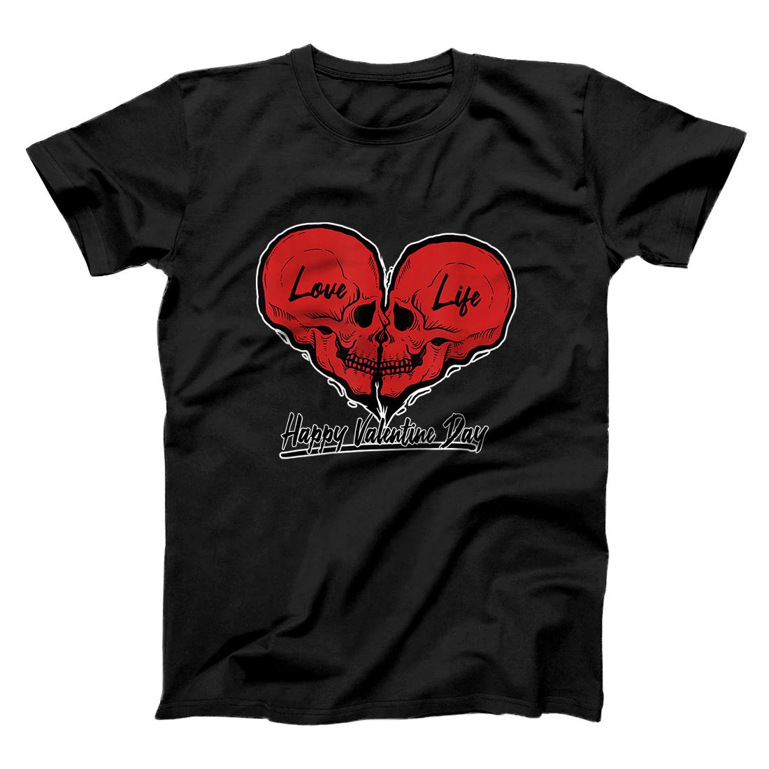 Personalized Valentine Love Valentine's Day Skull Heart Couple T-Shirt