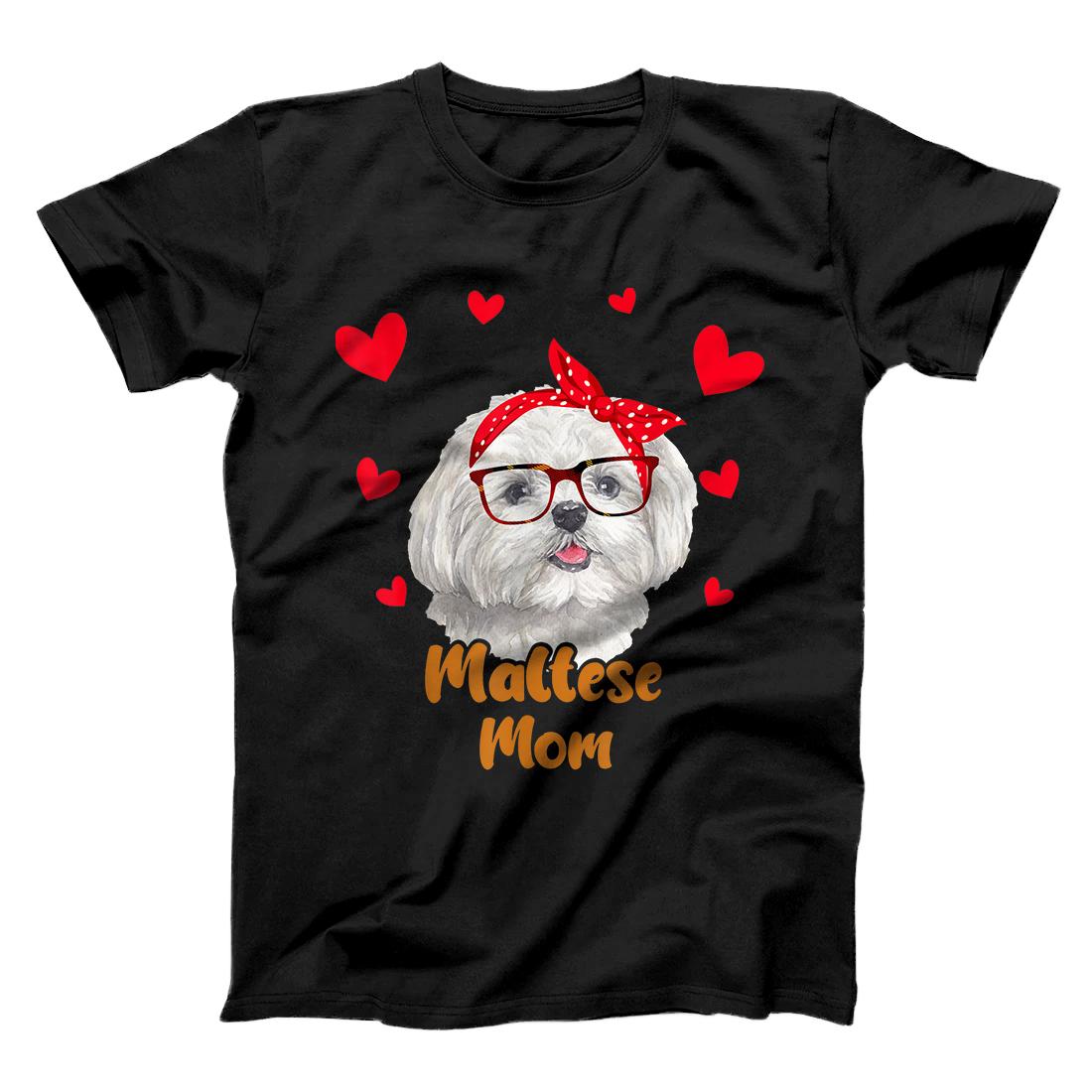 Personalized Maltese Mom Valentines Day Dog Mom Mother Day Gift Women T-Shirt
