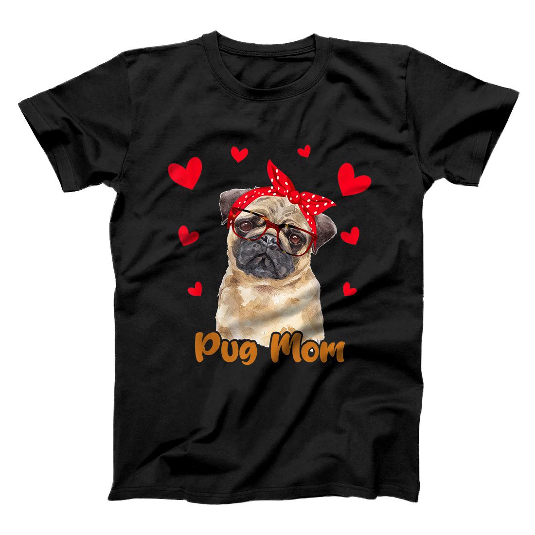 Personalized Pug Mom Valentines Day Dog Mom Mother Day Gift Women T-Shirt