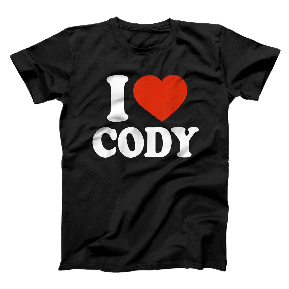 Personalized I Love Cody, I Heart Cody, Red Heart Valentine T-Shirt ...