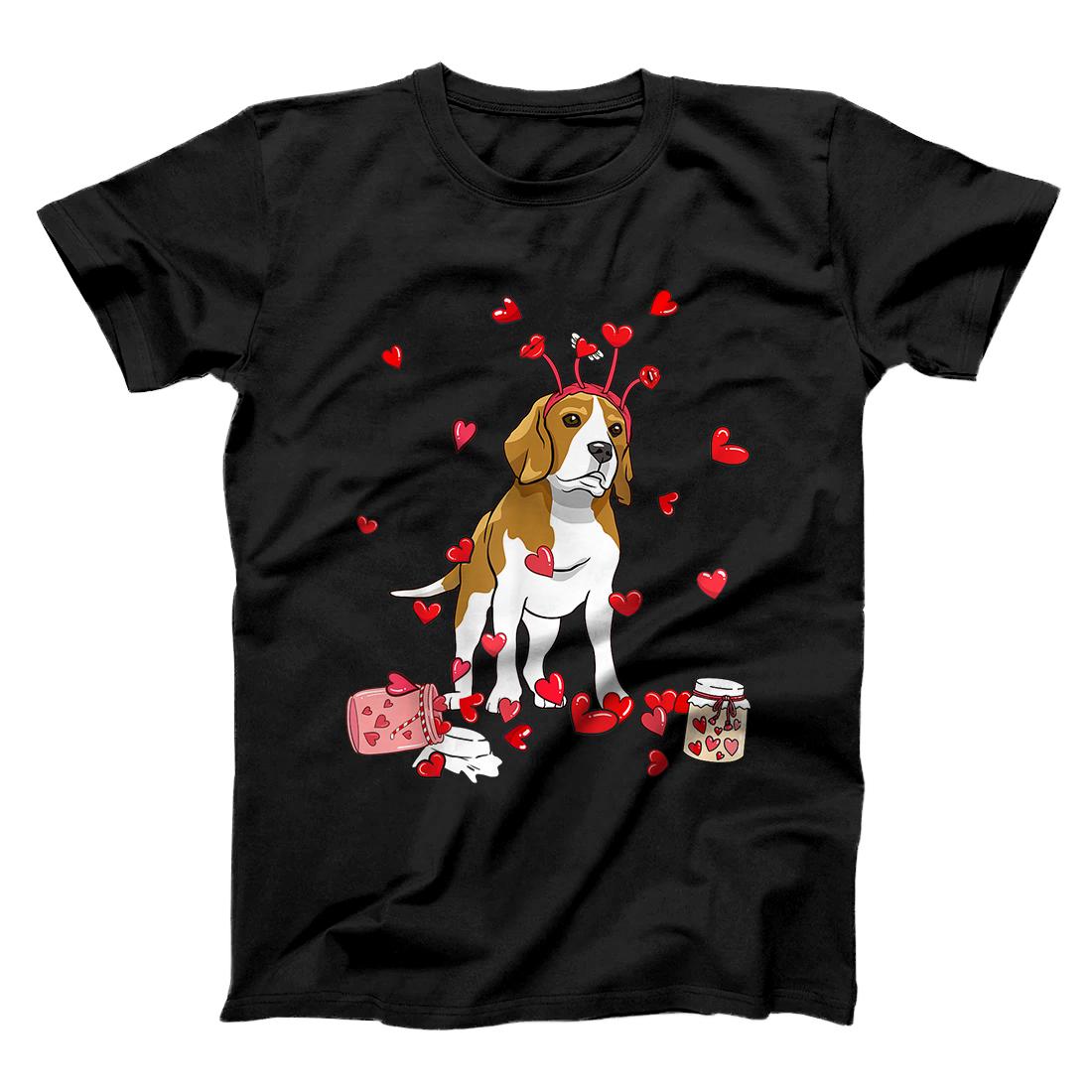 Personalized Dog Valentine Gift Cute Beagle Valentine's Day T-Shirt