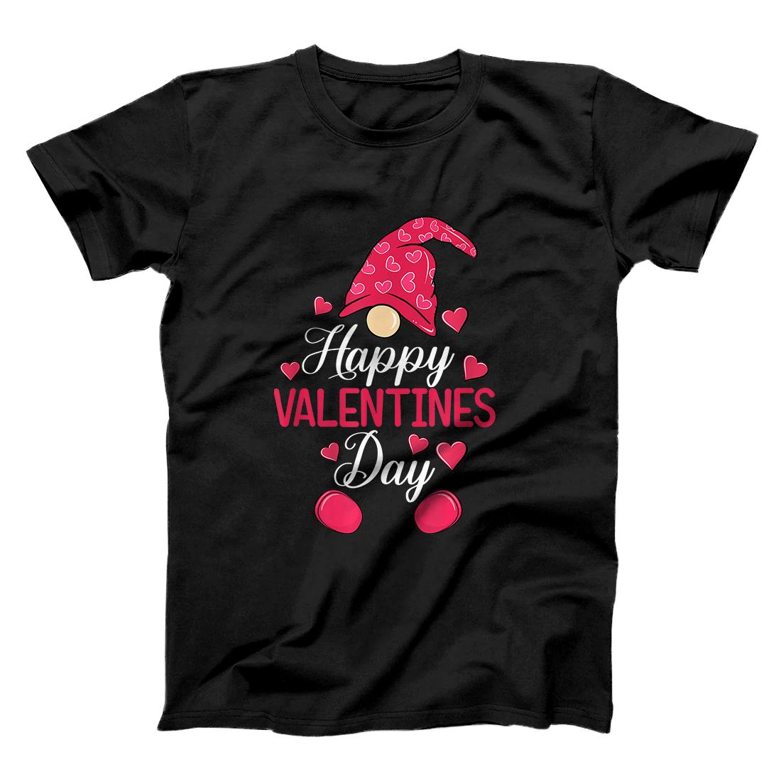 Personalized Happy Valentine's Day Gnome Pink T Shirt Cute Heart Gifts T-Shirt