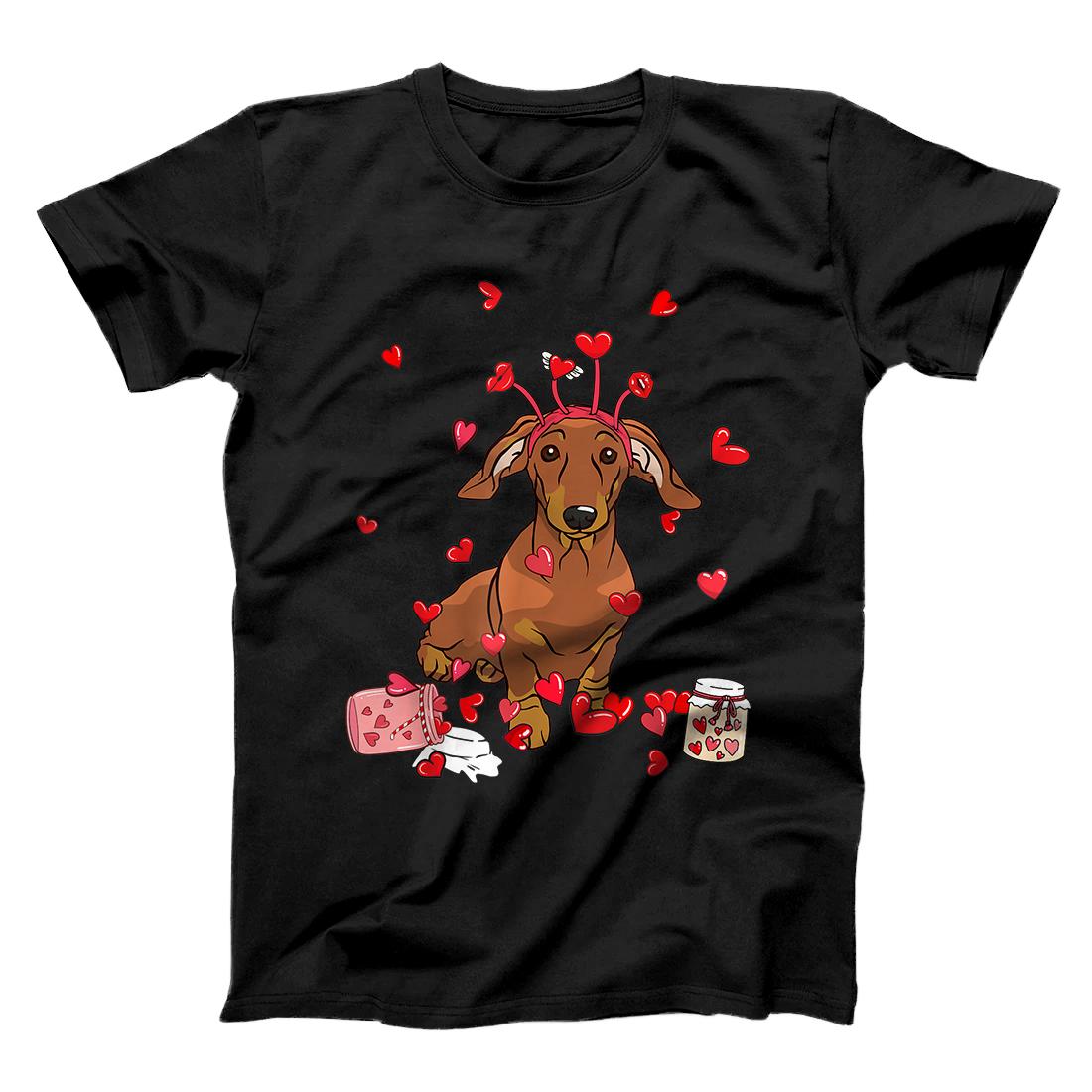 Personalized Dog Valentine Gift Cute Dachshund Valentine's Day T-Shirt