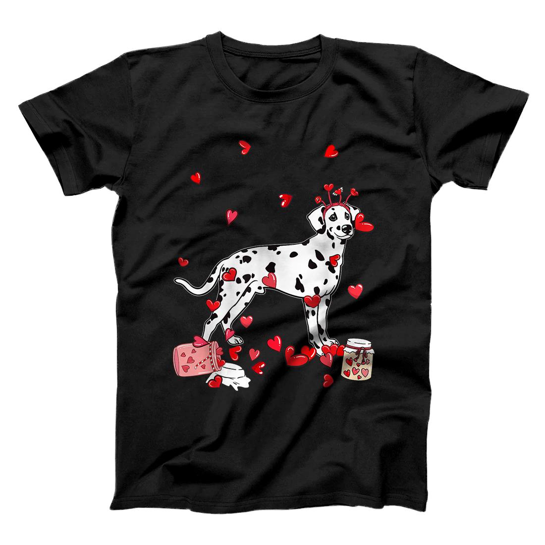 Personalized Dog Valentine Gift Cute Dalmatian Valentine's Day T-Shirt