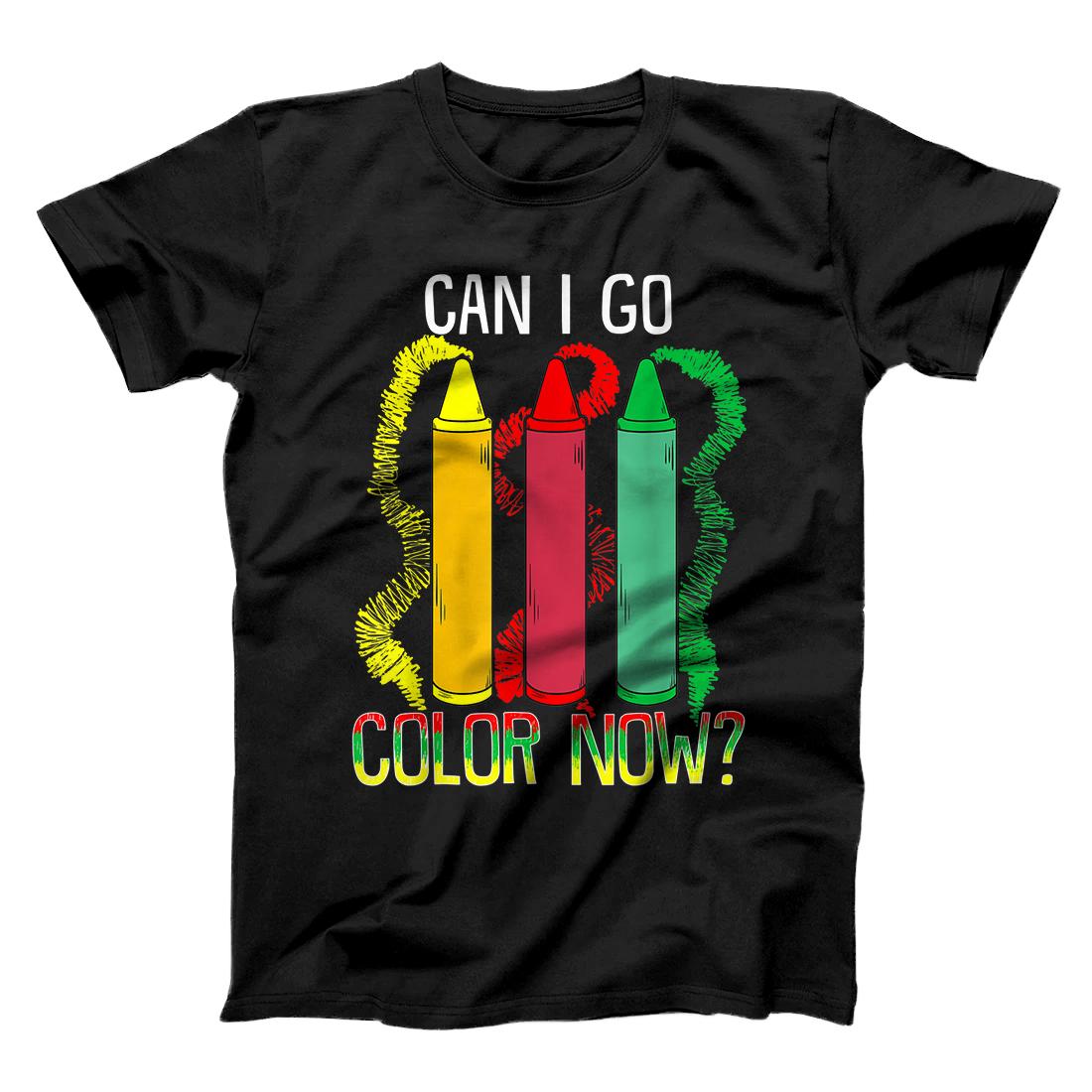 Personalized Can I Go Color Now? Adult Coloring Art Colored Crayon Gifts T-Shirt