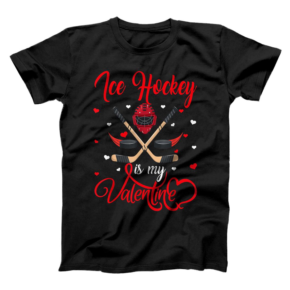 Personalized Ice Hockey Is My Valentine Funny Ice Hockey Valentine's Day T-Shirt