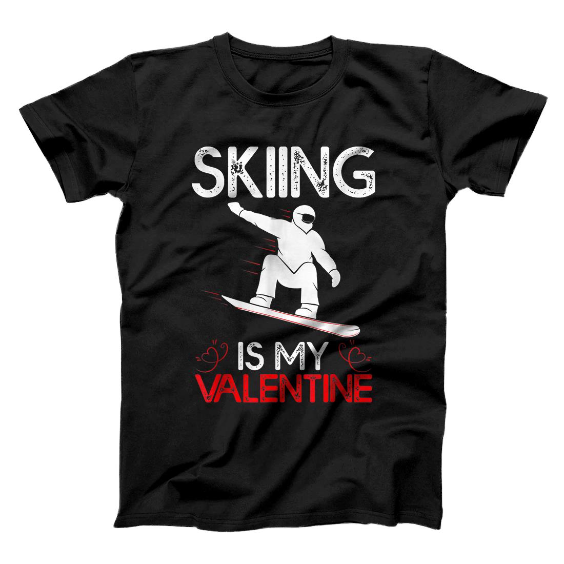 Personalized Skiing Is My Valentine Skiing Valentine's Day T-Shirt