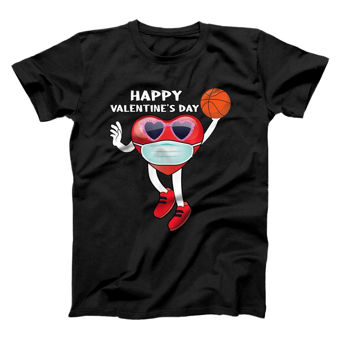 Personalized Happy Valentine's Day 2021 Funny basketball Heart In A Mask T-Shirt