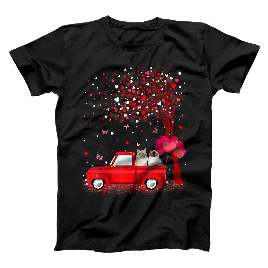 Personalized Ragdoll Valentine's Day Gifts Cats Red Truck Hearts T-Shirt