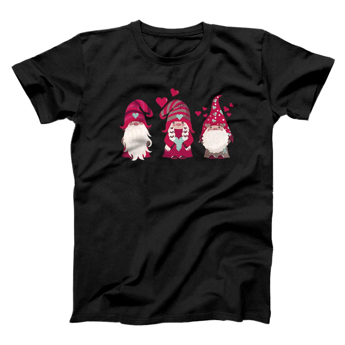 Personalized Three Gnomes Holding Hearts Valentines Boys Girls Kids Gift Premium T-Shirt