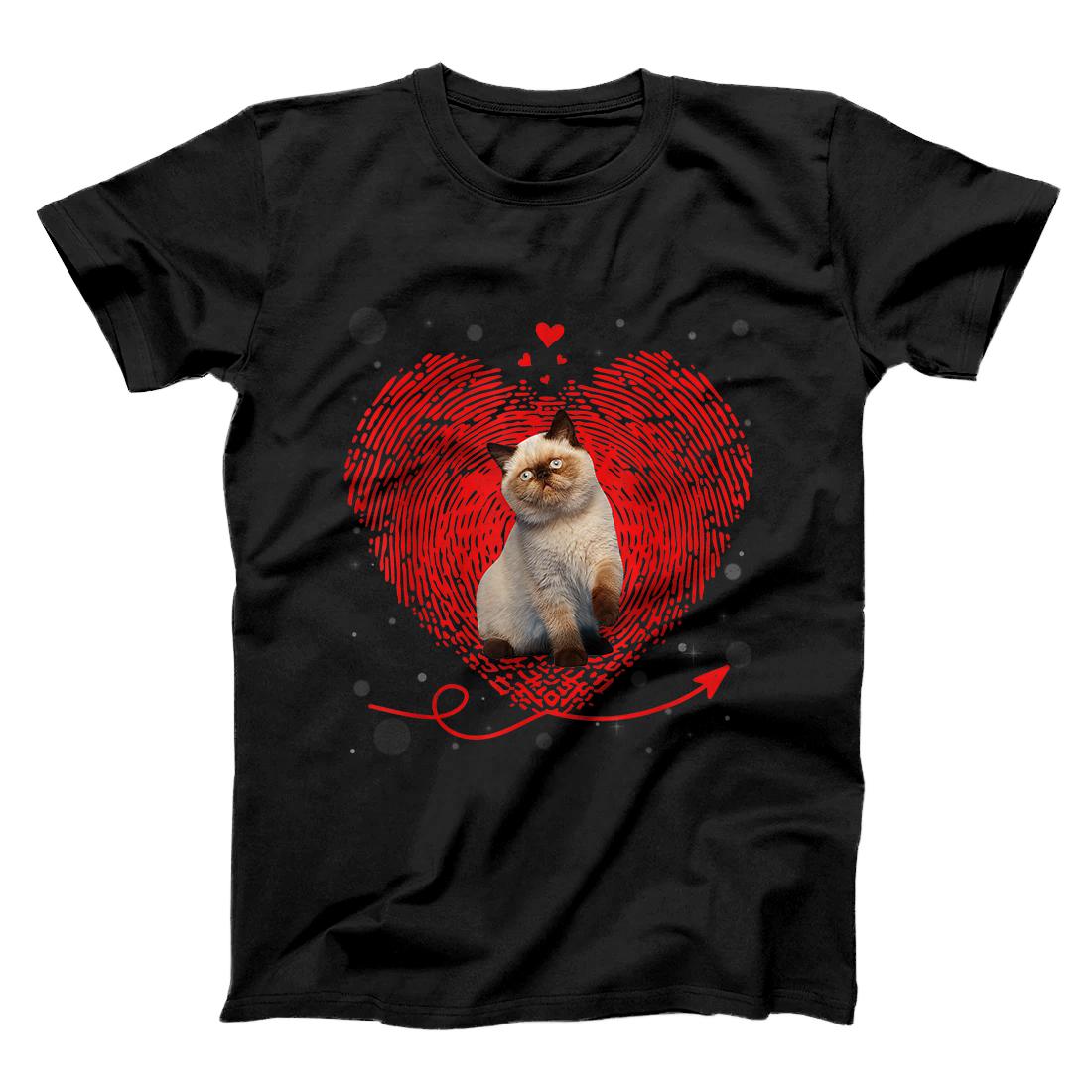 Personalized Himalayan Heart Love Funny Cat Lover Valentines Gift T-Shirt