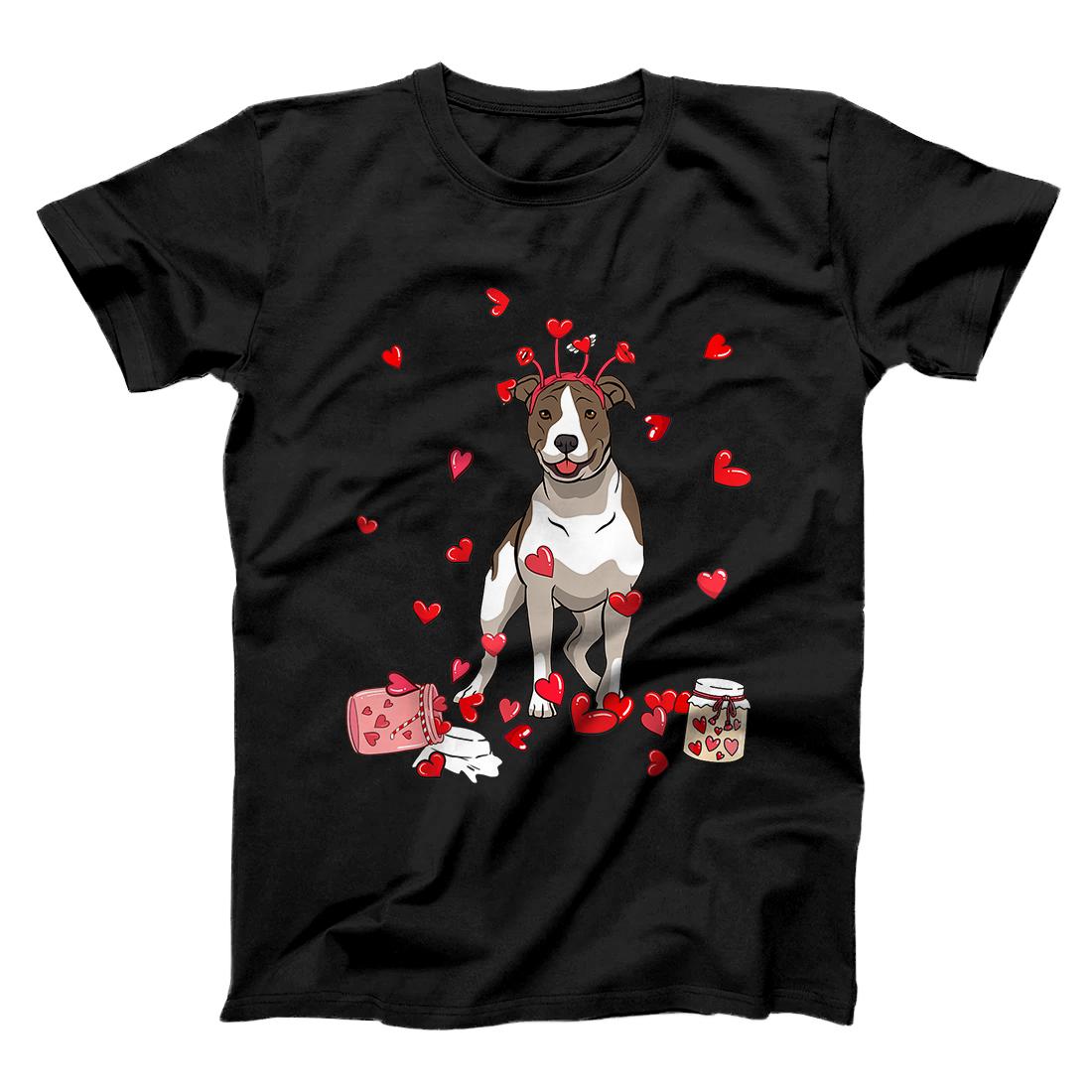 Dog Valentine Gift Cute Pitbull Valentine's Day T-Shirt