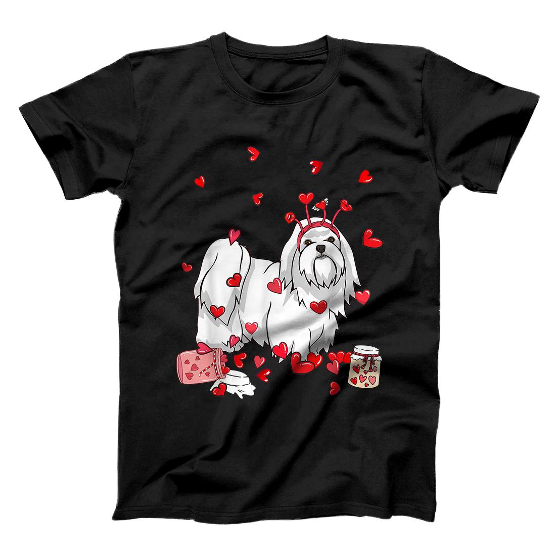 Dog Valentine Gift Cute Maltese Valentine's Day T-Shirt