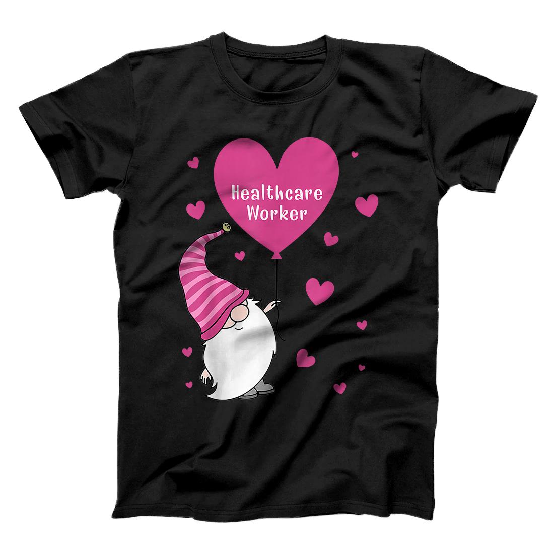 Healthcare Worker Valentine Gnome Nurse Gift Valentine's Day T-Shirt