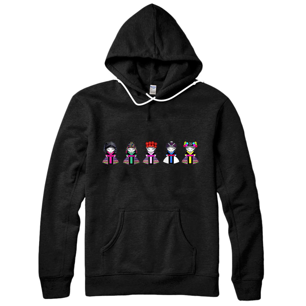 Personalized Hmong Sisters 5 Girls Pullover Hoodie