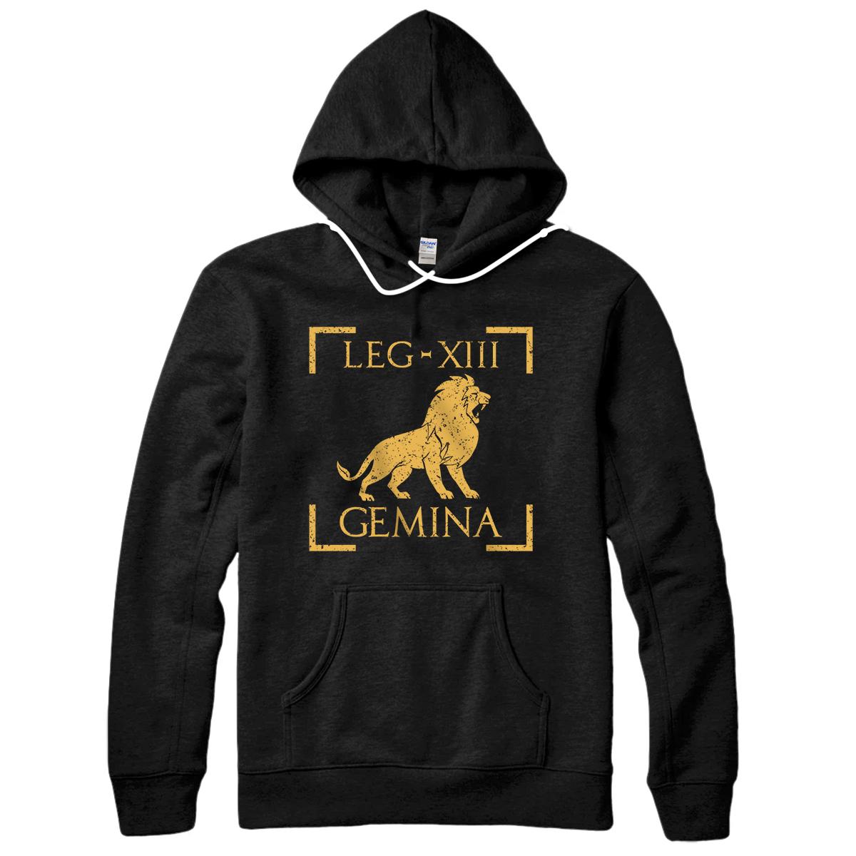 Personalized Legio XIII Gemina Lion Emblem Roman Legion Pullover Hoodie