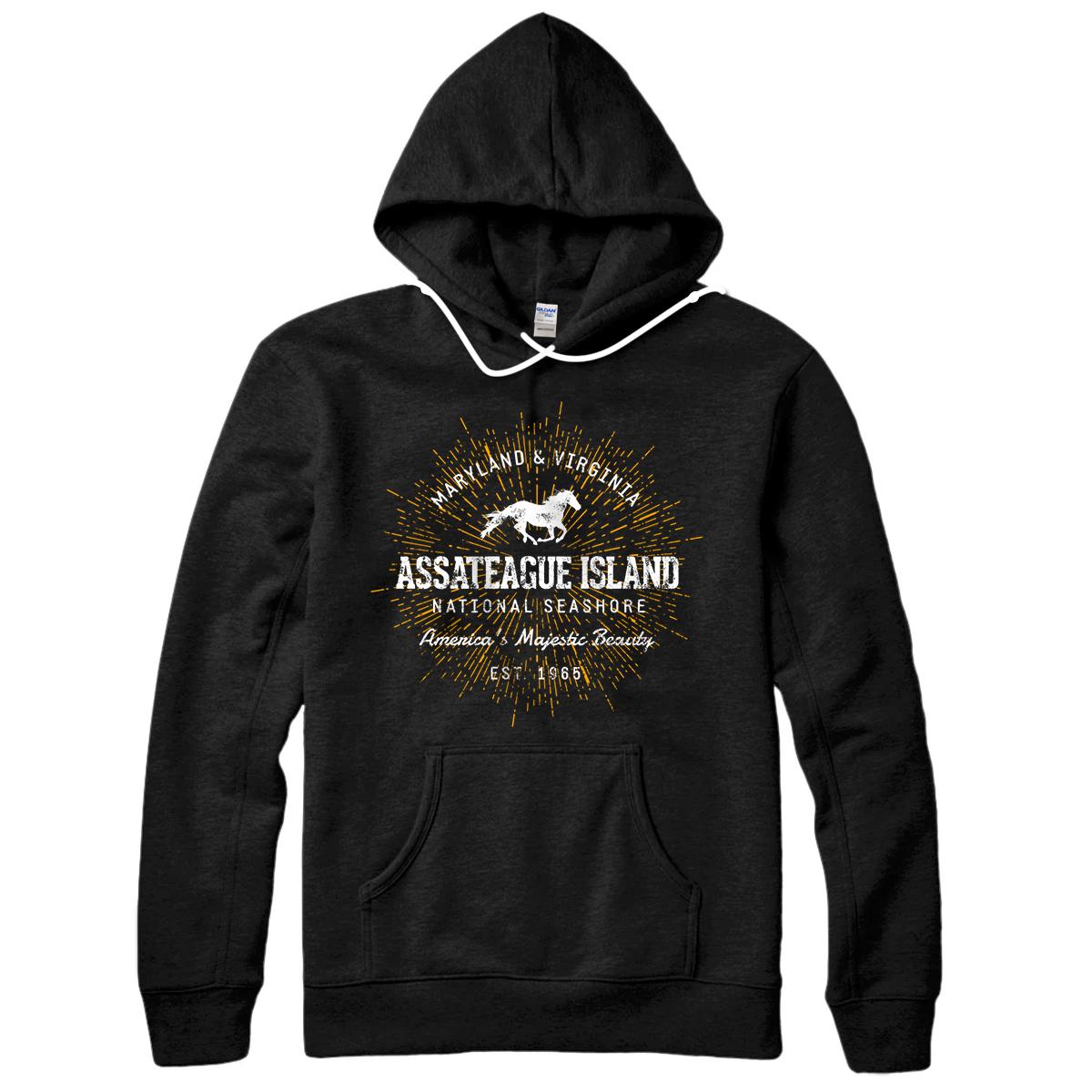 Personalized Retro Style Vintage Assateague Island Pullover Hoodie