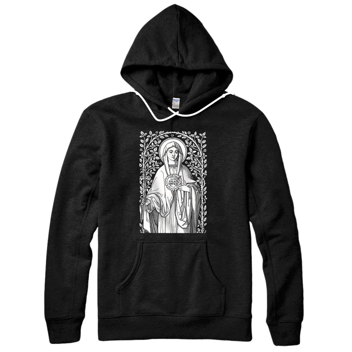 Personalized Vintage Virgin Mary Immaculate Heart Catholic Pullover Hoodie