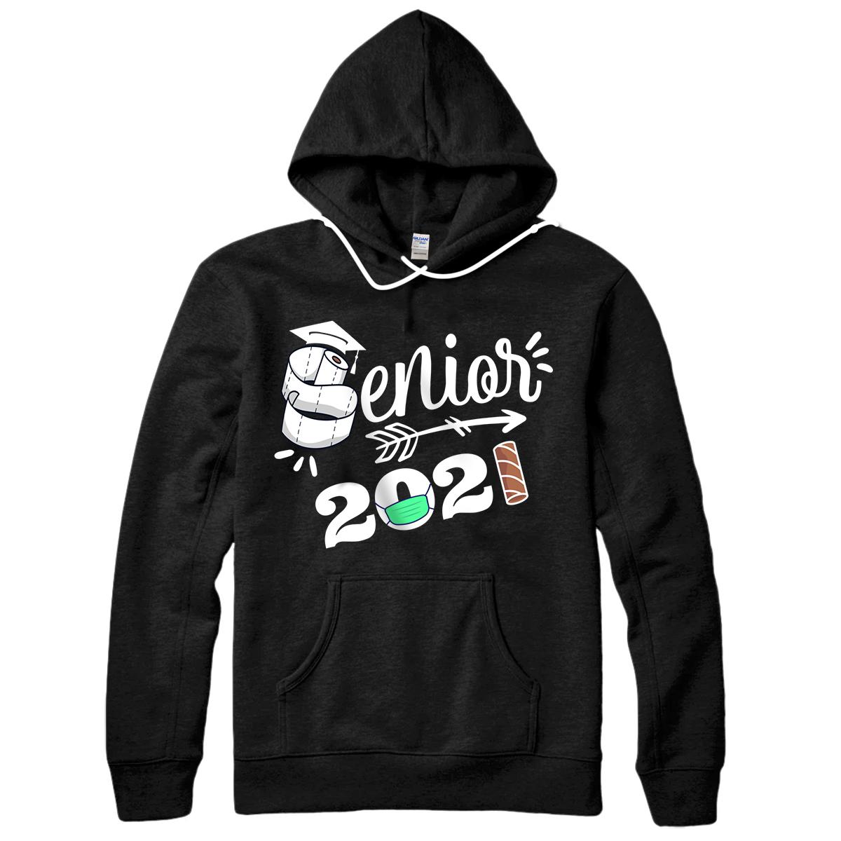 Personalized Senior 2021 Shirt Class of 2021 Senior Mask & Toilet Paper Pullover Hoodie