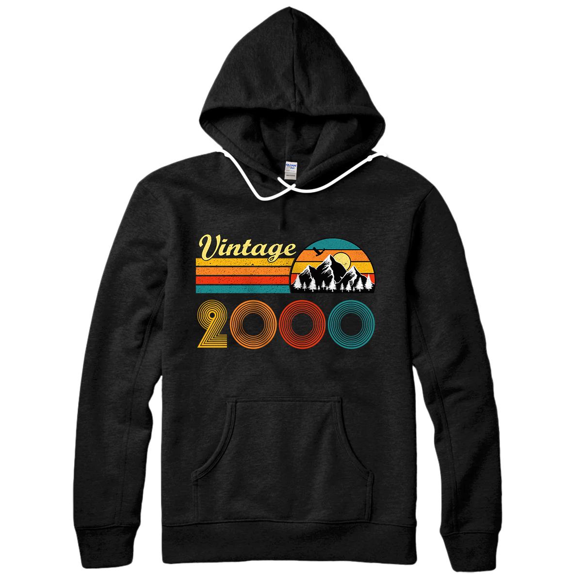 Personalized 21th Birthday Gift 21 Years Old Men Women Retro Vintage 2000 Pullover Hoodie