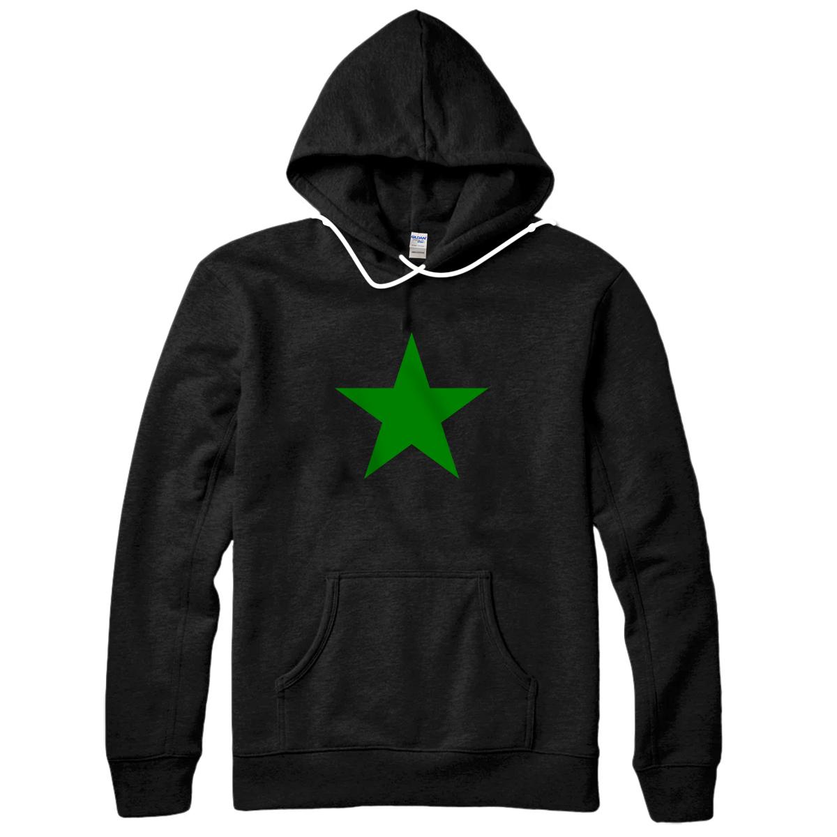 Personalized Green Star on Multiple Colors Pullover Hoodie