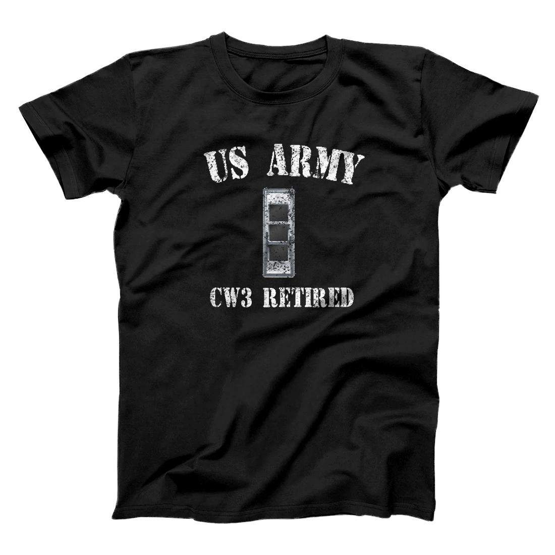 Personalized Retired Army Warrant Officer CW3 Veteran Vintage T-Shirt