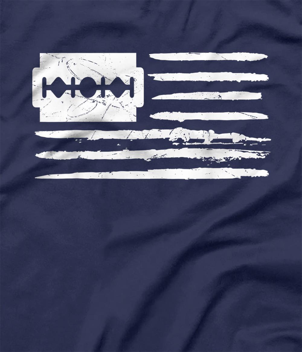Usa Flag - Lines Of Coke (Cocaine) And Razor Blade T-Shirt Usa Flag - Lines Of Coke (Cocaine) And Razor Blade T-Shirt