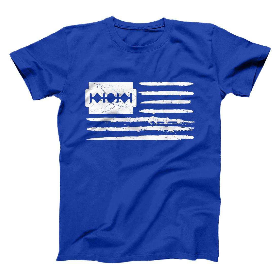 Usa Flag - Lines Of Coke (Cocaine) And Razor Blade T-Shirt Usa Flag - Lines Of Coke (Cocaine) And Razor Blade T-Shirt