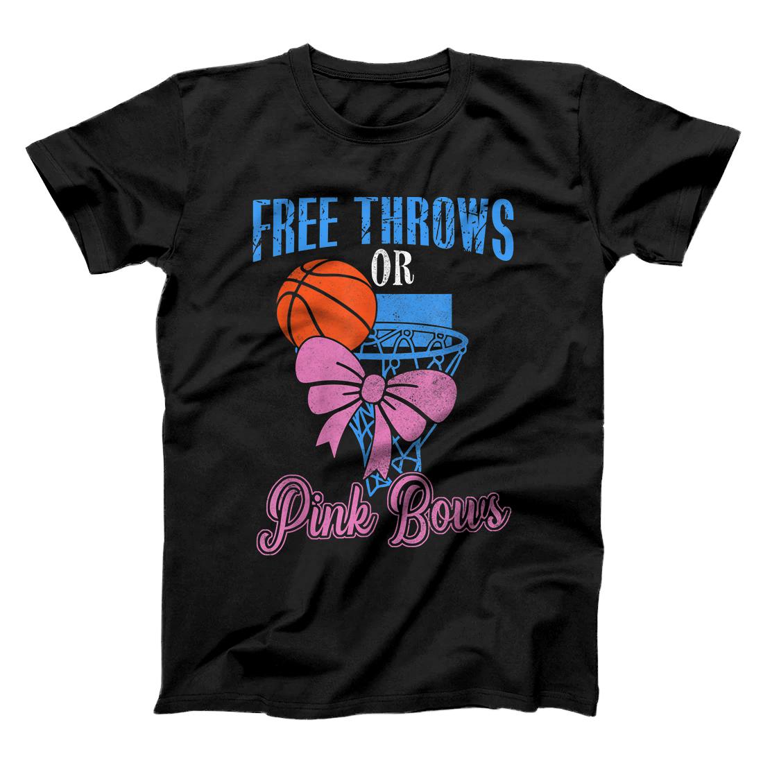 Personalized Free Throws or Pink Bows Gender Reveal Party Gift T-Shirt