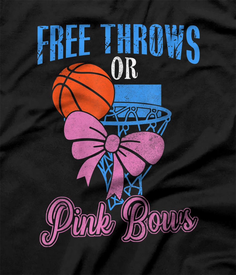 Personalized Free Throws or Pink Bows Gender Reveal Party Gift TShirt
