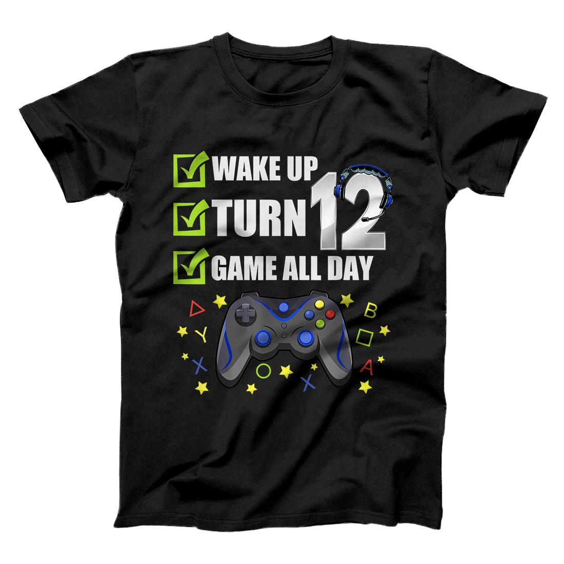 Personalized 12 Year Old Gamer Birthday Party Video Gaming 12th Gift T-Shirt