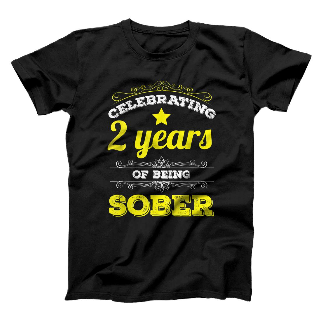 Personalized 2 Years Sober Two Years Sobriety Anniversary T-Shirt