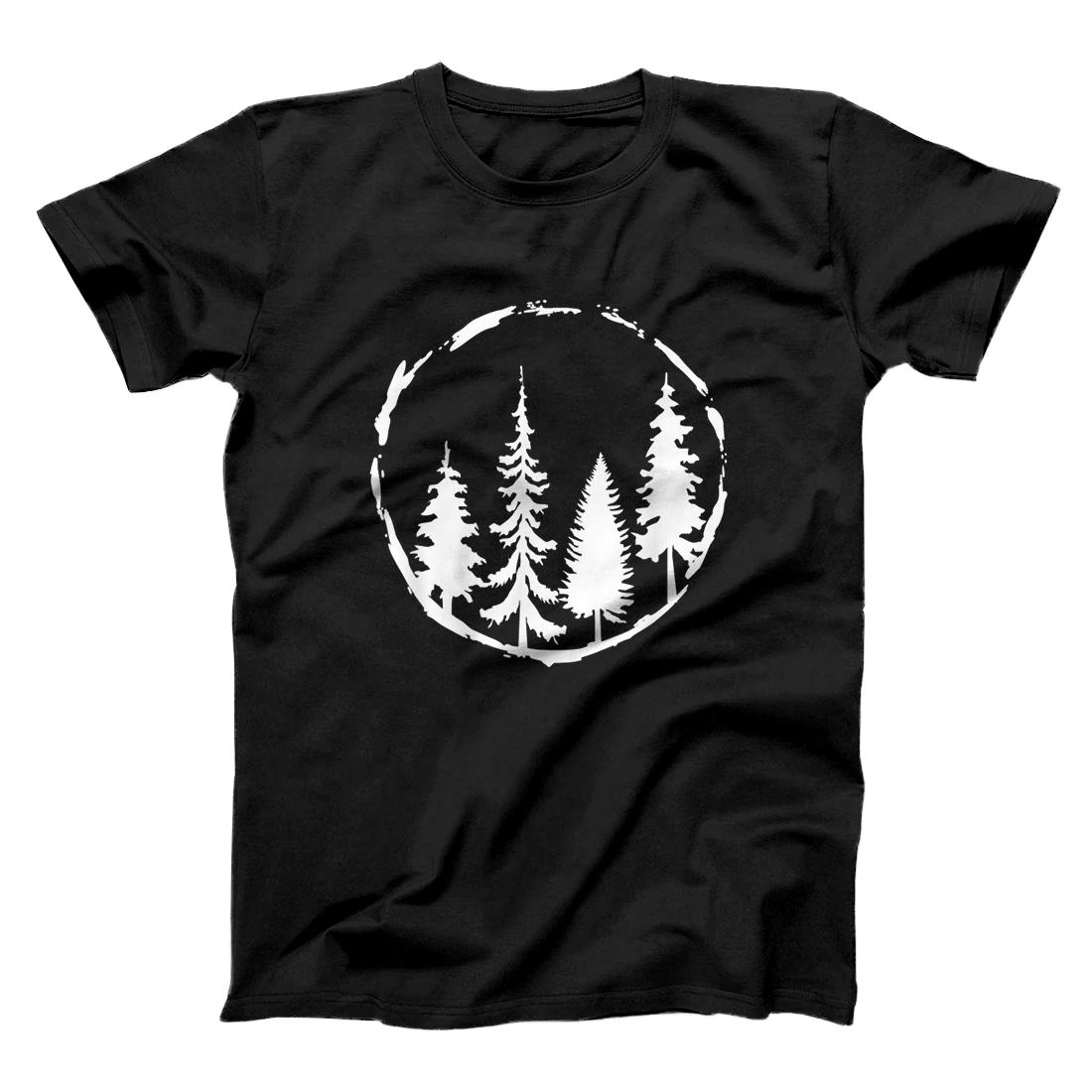 Personalized Minimalist Tree Design Forest Outdoors and Nature Graphic T-Shirt